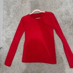 lululemon athletica Red Long Sleeve Crewneck Top